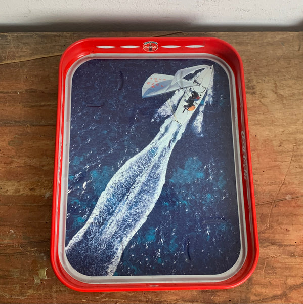 Vintage Coca-Cola Tablett Segelboot
