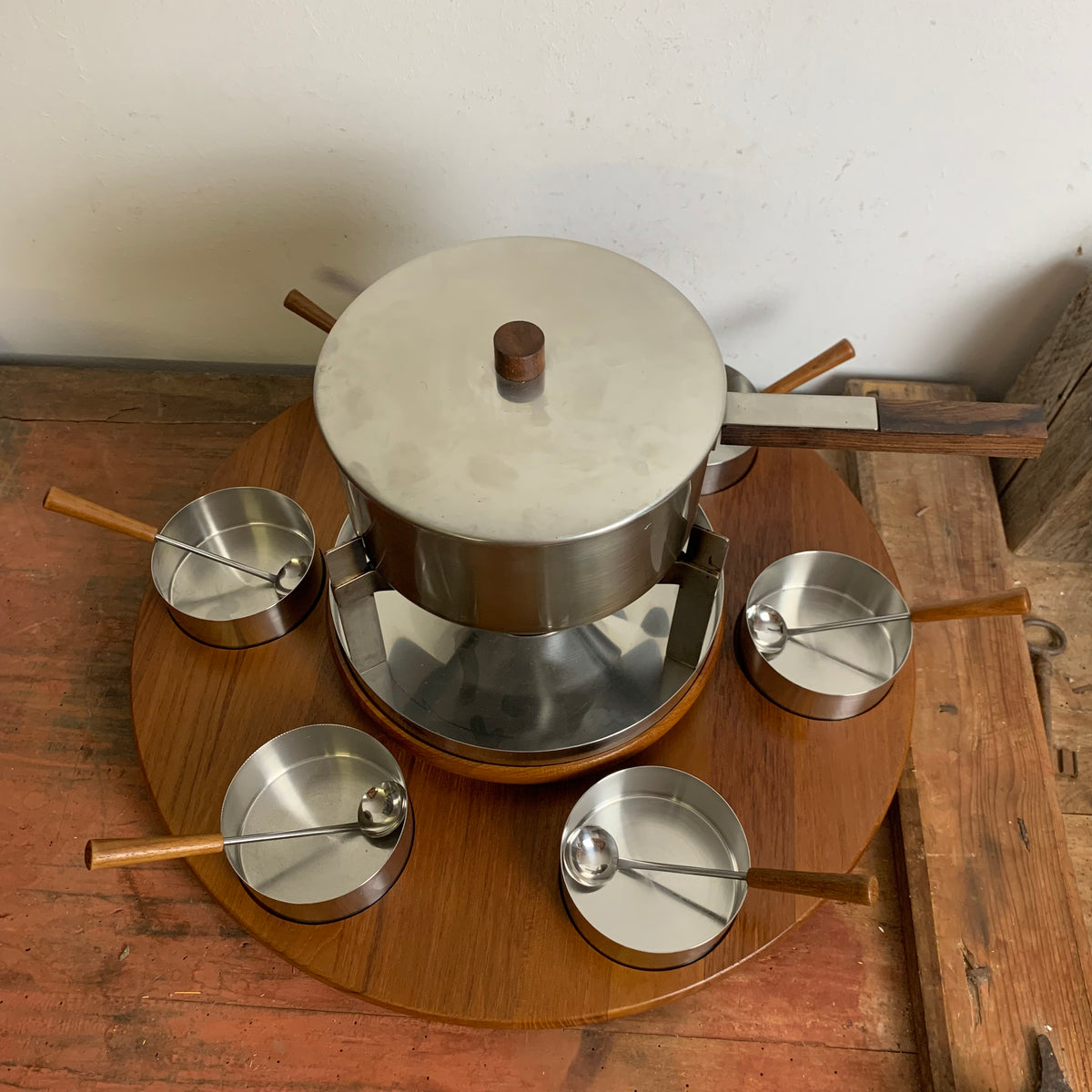 Vintage Fondue Set von Arne Jacobsen f r Stelton Denmark