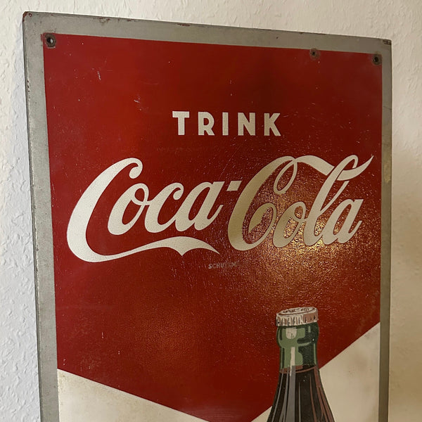 Vintage sehr seltenes Werbeschild Coca-Cola immer erfrischend