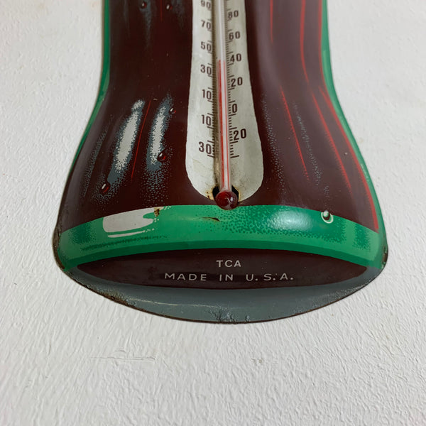 Vintage Blechschild mit Thermometer von Coca Cola