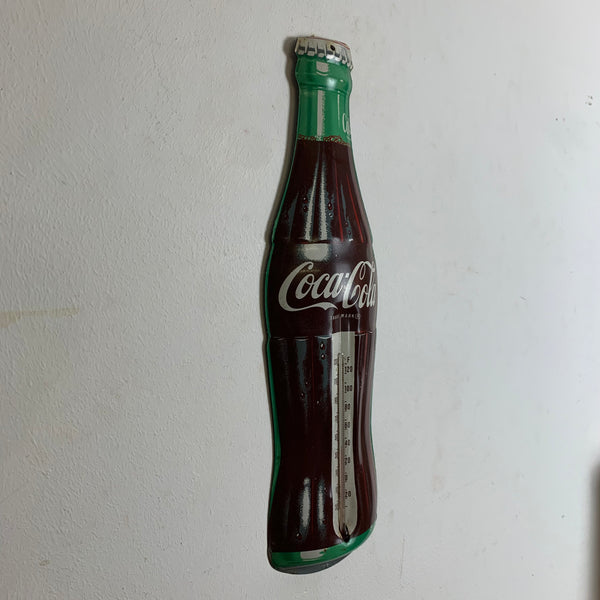 Vintage Blechschild mit Thermometer von Coca Cola