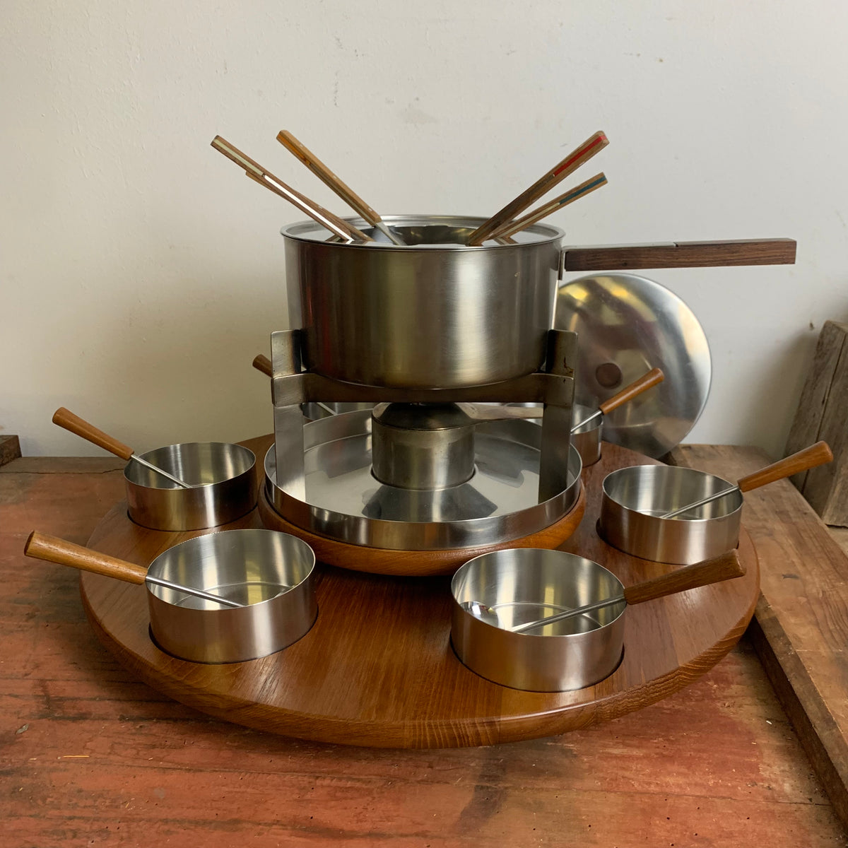 Vintage Fondue Set von Arne Jacobsen f r Stelton Denmark