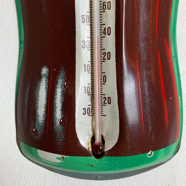 Vintage Blechschild mit Thermometer von Coca Cola