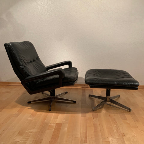 Vintage Lounge Sessel und Ottomane King Chair von André Vandenbeuck für Strässle