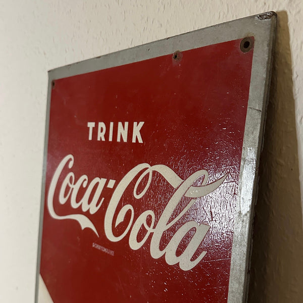 Vintage sehr seltenes Werbeschild Coca-Cola immer erfrischend