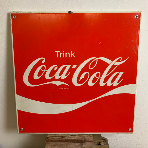 Vintage Emaille Schild Trink Coca Cola