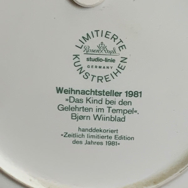 Weihnachtsteller 1981 von Björn Wiinblad für Rosenthal