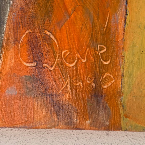 Vintage Gemälde Der traurige Clown