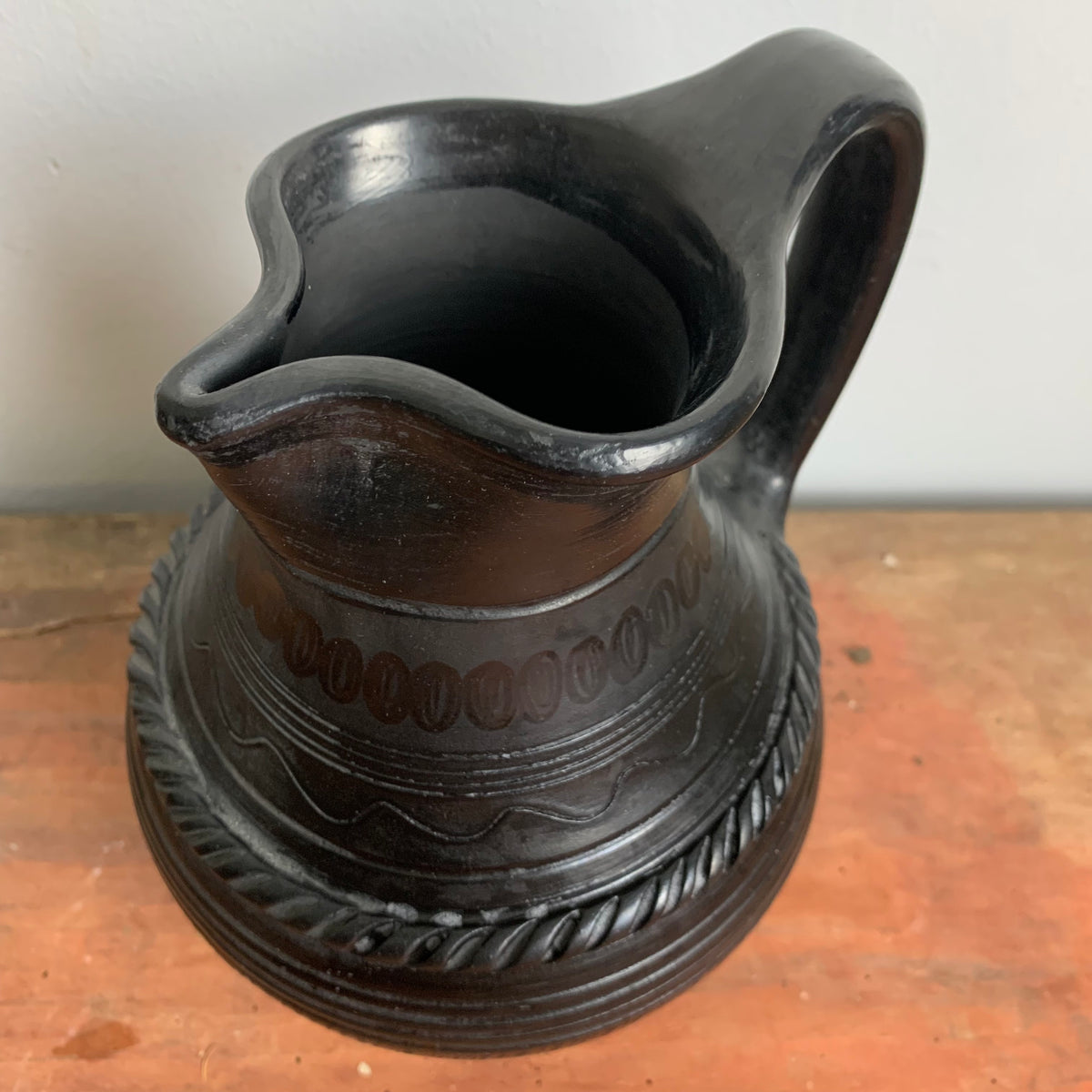 Black Pottery Krug von Istvan Fazekas aus Nadudvar in Ungarn