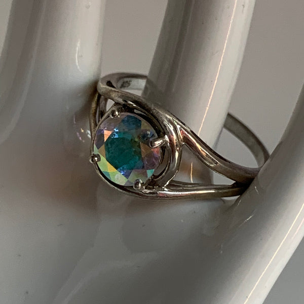 Sterling Silber Ring mit Mondlicht - Topas