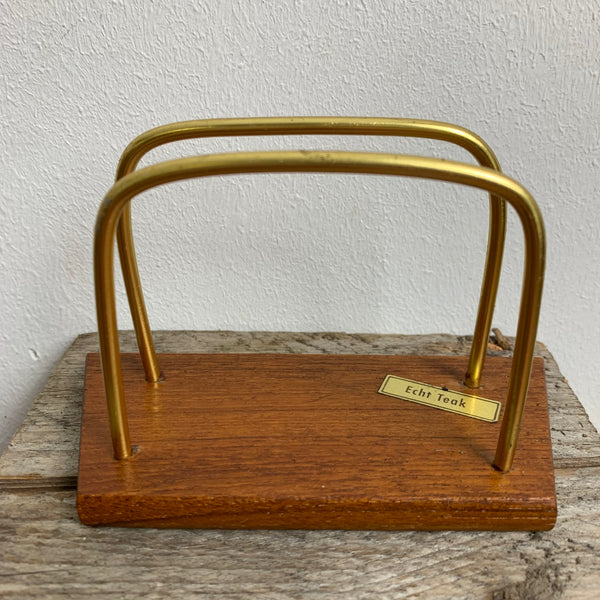 Vintage Briefhalter aus Teakholz
