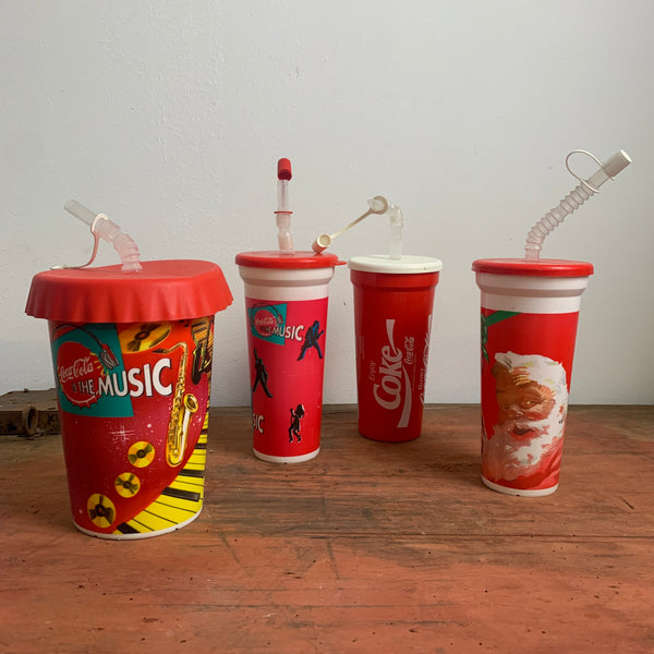 4 vintage Coca-Cola Trinkbecher