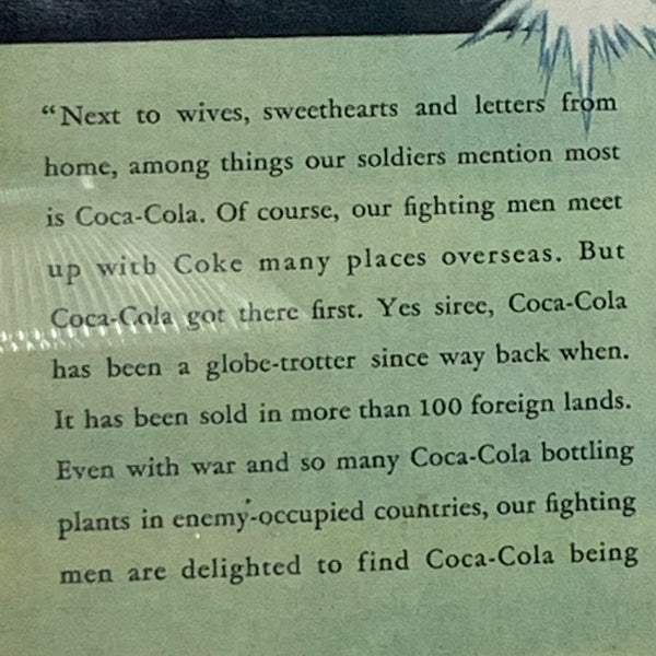 Papier Reklame von Coca Cola 1943