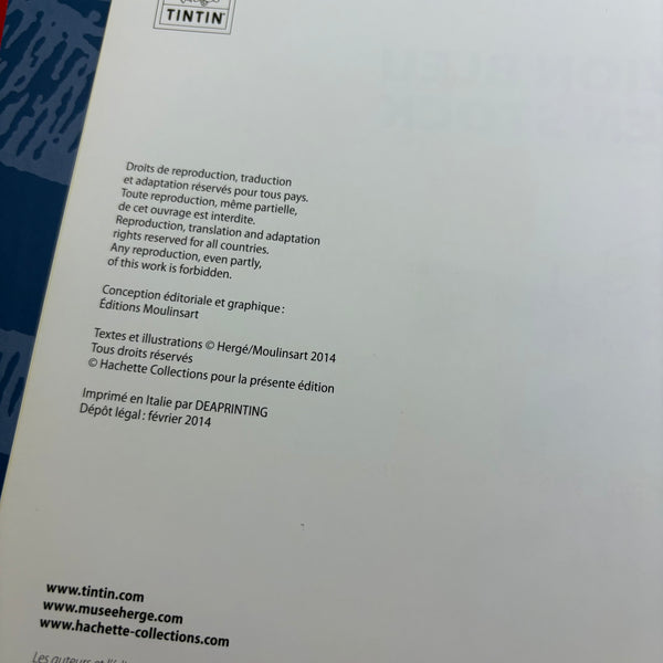 Modell Figur und Buch Tim und Struppi das Das Blaue Wasserflugzeug mit Kapitän Haddoc aus Koks an Bord