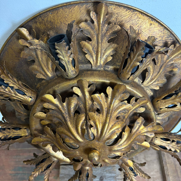 Vintage große vergoldete Deckenlampe mit 9 Leuchten von Banci Firenze