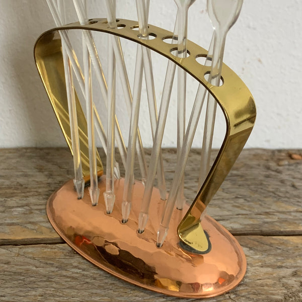 Mid Century Bowle Cocktail Spieße