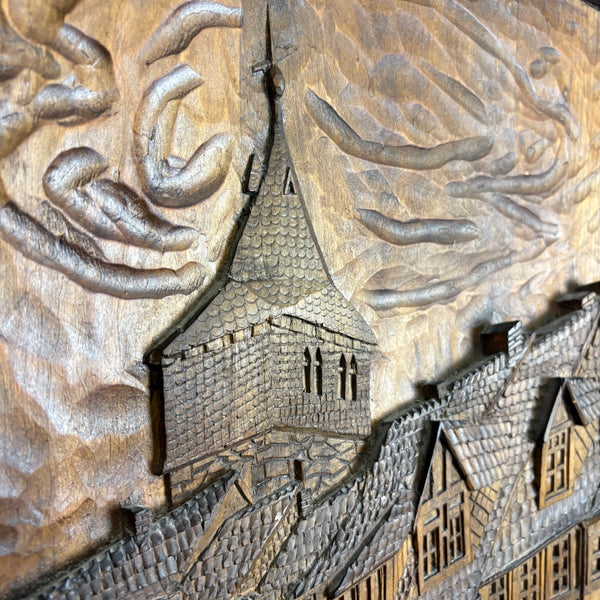 Geschnitztes Holz Relief Bild Kehrwiederturm Hildesheim