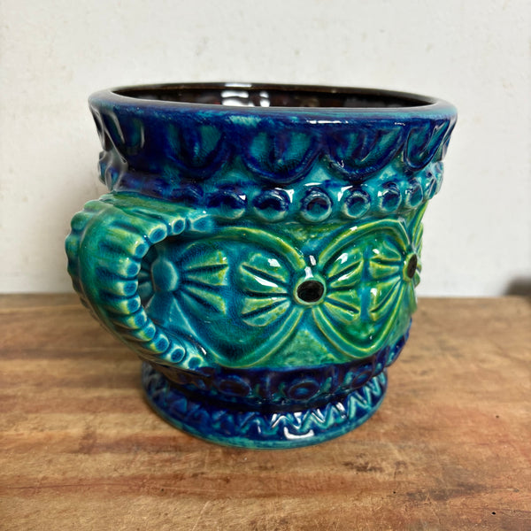 Vintage Keramik Blumen Übertopf von Bodo Mans für Bay 166-14