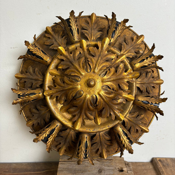 Vintage große vergoldete Deckenlampe mit 9 Leuchten von Banci Firenze