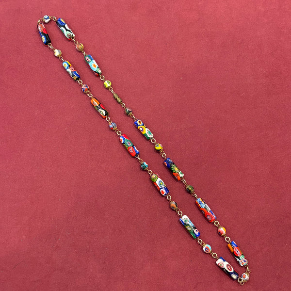 Vintage Millefiori Halskette aus Muranoglas