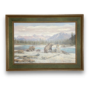 Ölgemälde Canada Bären mit gerissenem Hirsch von Fritz Laube