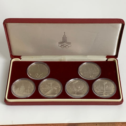 6 Silbermünzen Olympische Spiele 1980 UdSSR Moskau 1 Rubel