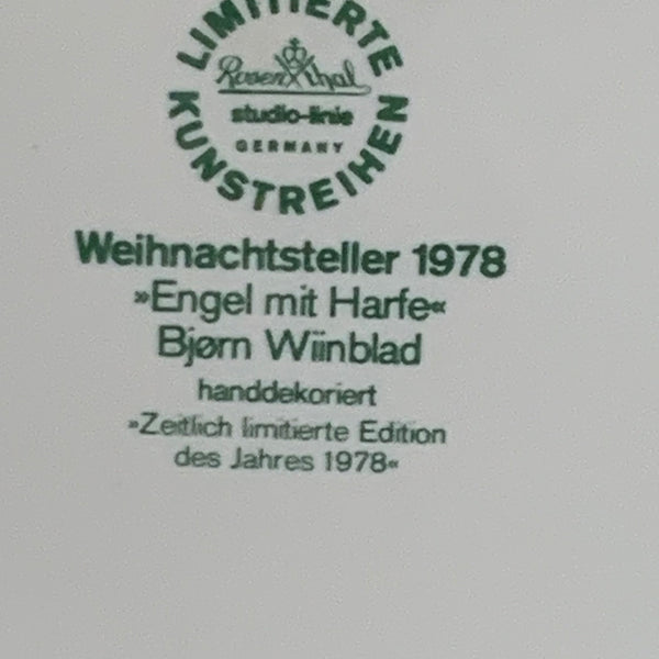 Weihnachtsteller 1978 von Björn Wiinblad für Rosenthal