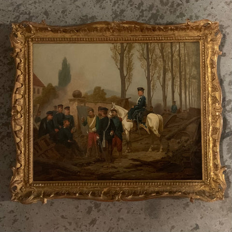 Ölgemälde Deutsch Französischer Krieg 1870/71 von H. Reinecke