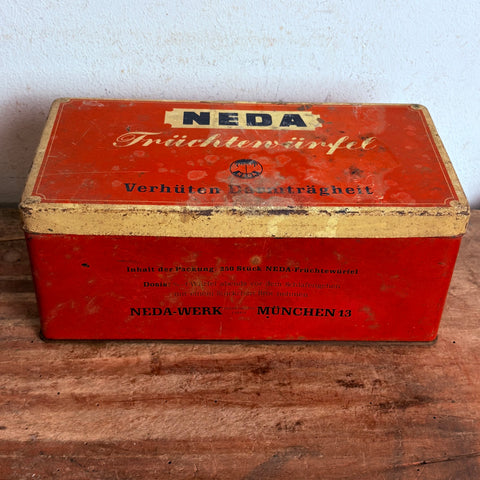 Vintage Blechdose NEDA Früchtewürfel
