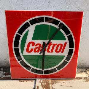 Vintage Werkstatt Uhr Lampe von Castrol