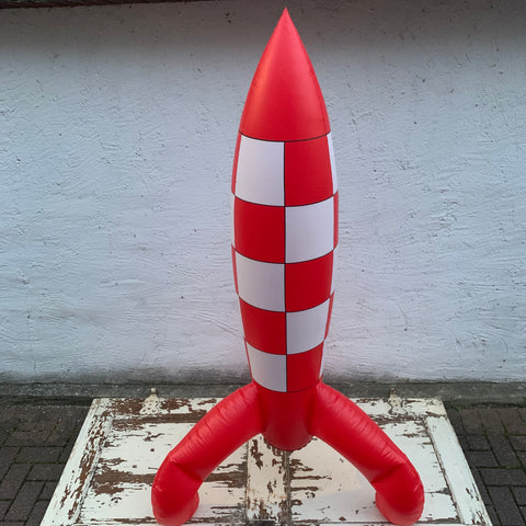 Vintage Tim und Struppi Tintin aufblasbare Rakete 1,85 m Reiseziel Mond X-FLR 6 von Hergé