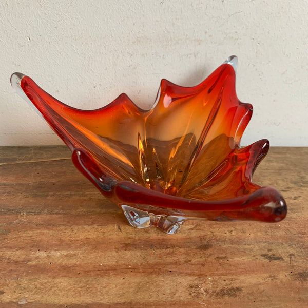 Vintage rote Murano Schale