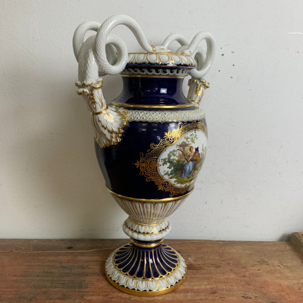 Schlangenhenkel Vase von Ernst August Leuteritz für Meissen