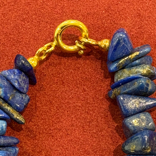Vintage Lapislazuli Collier mit Goldverschuss