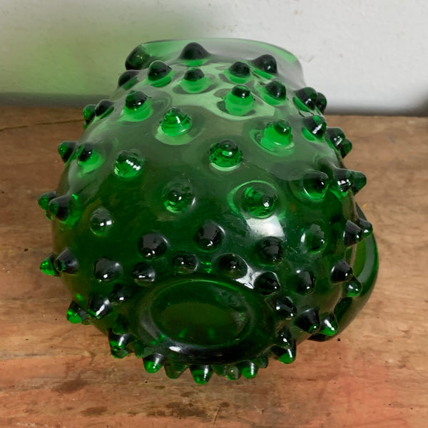 Grüner vintage Murano Empoli Verde Krug mit Noppen