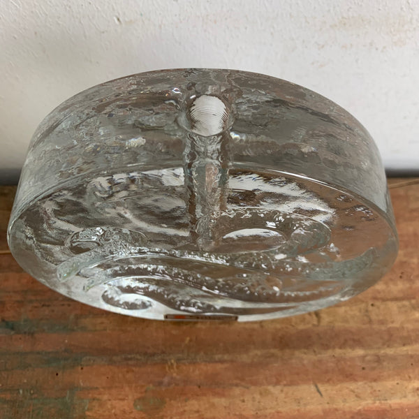 Vintage Blockkristal Solifleur Vase von Ingrid Glas