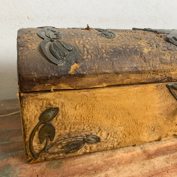 Antike Jugendstil Schatulle aus Leder