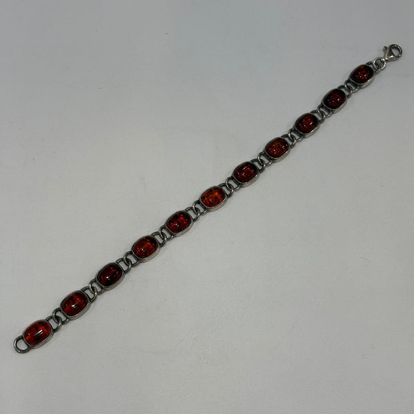 Vintage Armband Silber mit Bernstein