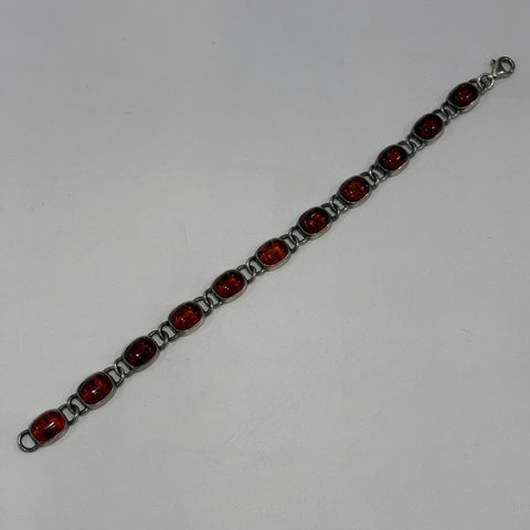 Vintage Armband Silber mit Bernstein