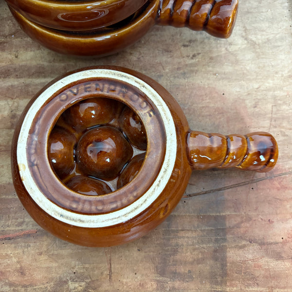Vintage 8er Set Keramik Schneckenpfännchen France
