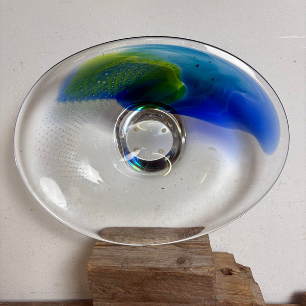 Vintage Design Kunst Glas Schale von Göran Wärff für Kosta Boda signiert und nummeriert