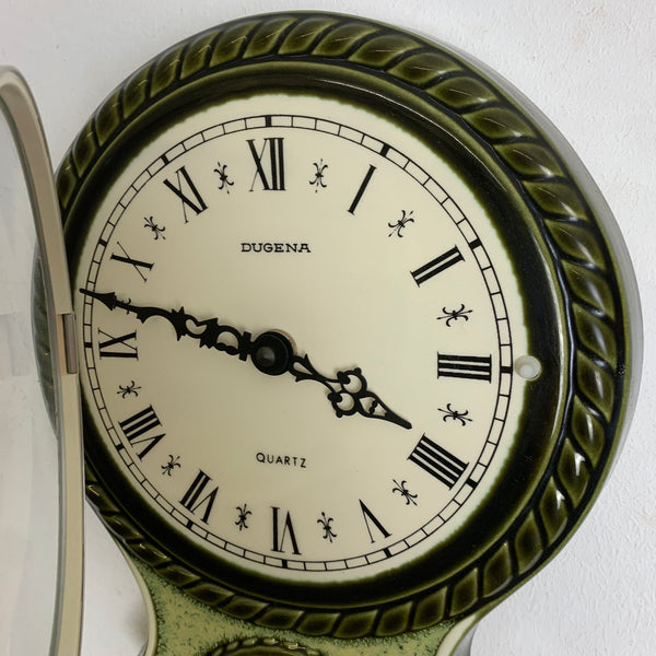 Vintage Keramik Wanduhr von Dugena