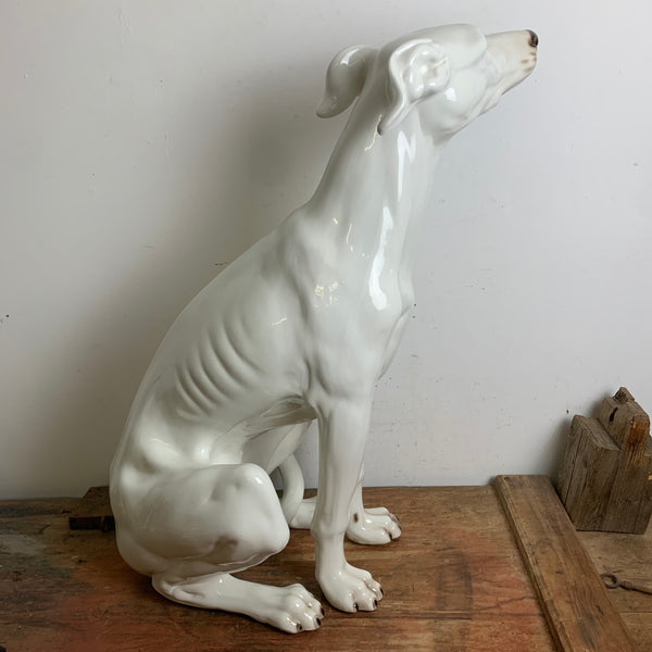Vintage Hunde Skulptur Whippet Windhund