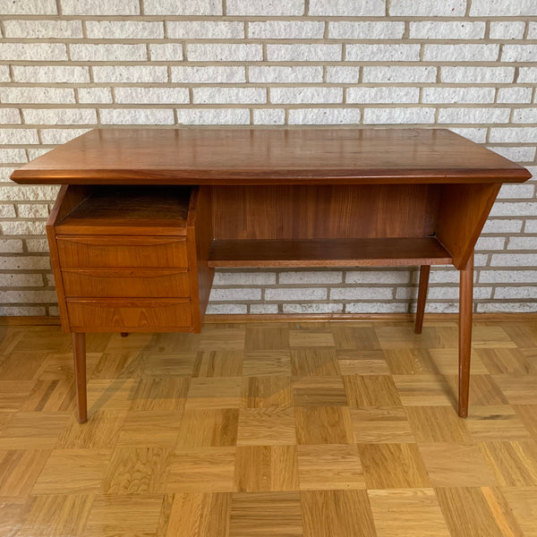 Vintage dänischer Mid Century Teakholz Schreibtisch von Gunner Nielsen für Tibergaard
