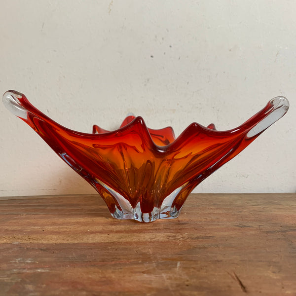 Vintage rote Murano Schale