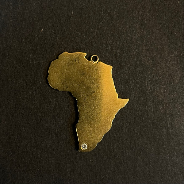 Afrika Kontinent 750er Gold mit Diamant - Ketten Anhänger