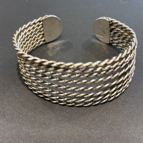 Vintage Rope Silber Armreif