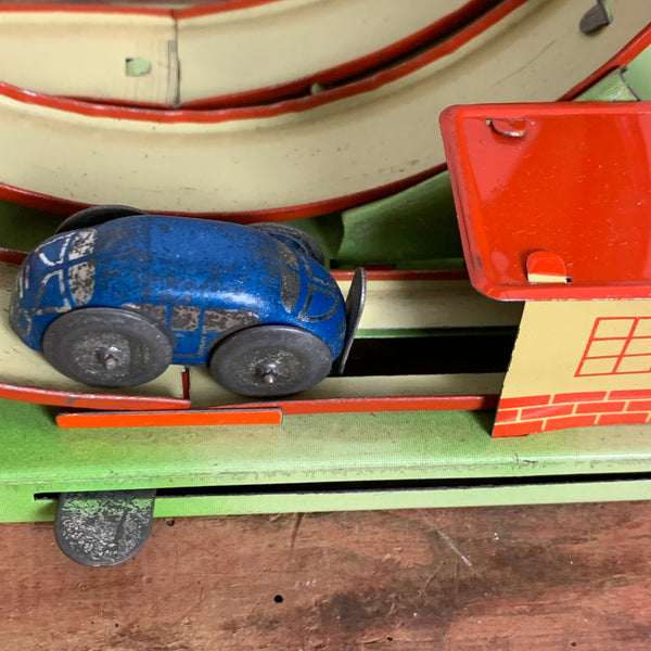 Vintage Blechspielzeug Looping Bahn Abschussbahn Nr. 117 von Johann Höfler OVP