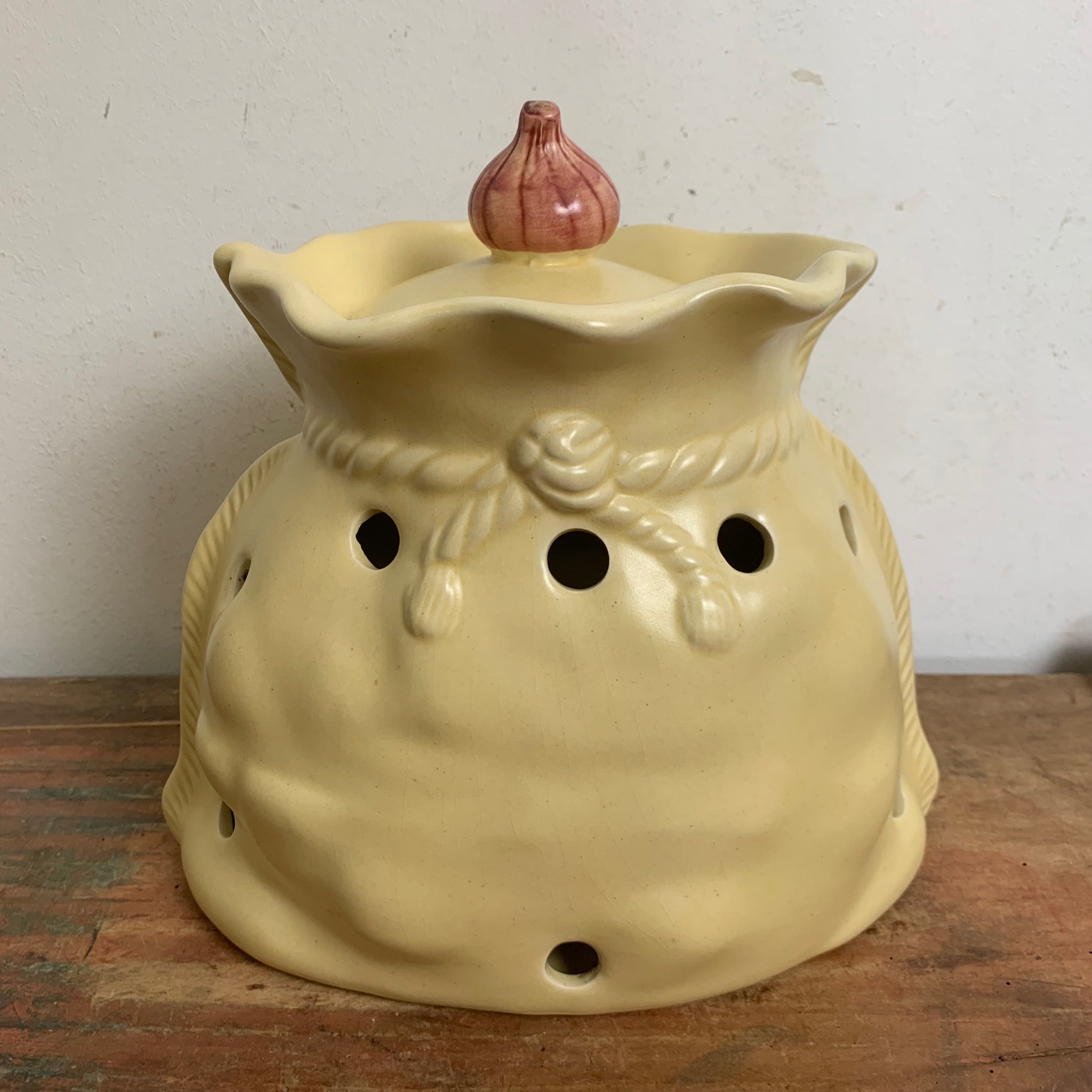 Vintage Keramik Kartoffel Zwiebel Knoblauch Vorratstopf
