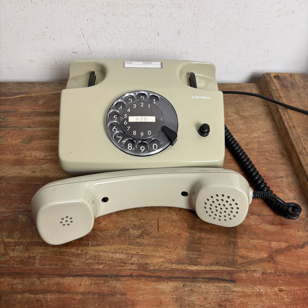 Vintage Wählscheiben Telefon in grau von Siemens FelAp 792-1